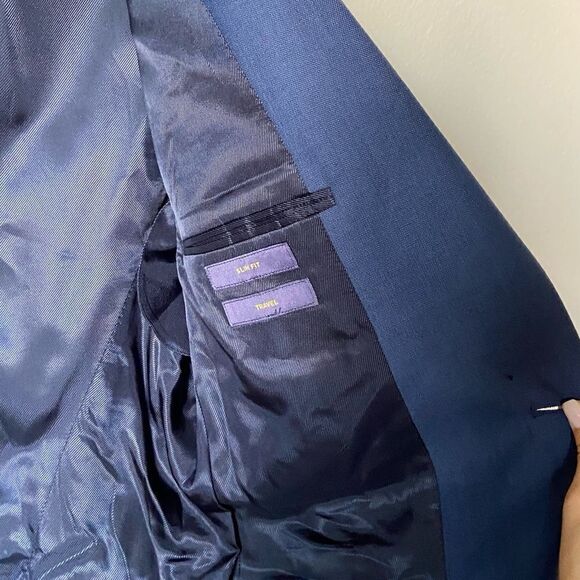 NWT Stafford Wool Blue Blazer Size 42L - Picture 8 of 10